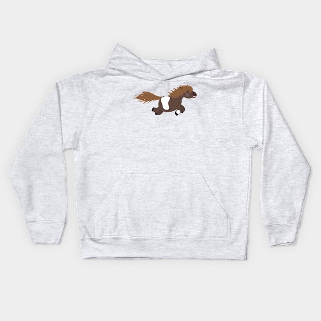 Cute happy Shetland pony cartoon illustration Kids Hoodie by FrogFactory